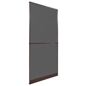 Adjustable Brown Aluminium Door Insect Screen Fiberglass Mesh Easy Install Fresh Air