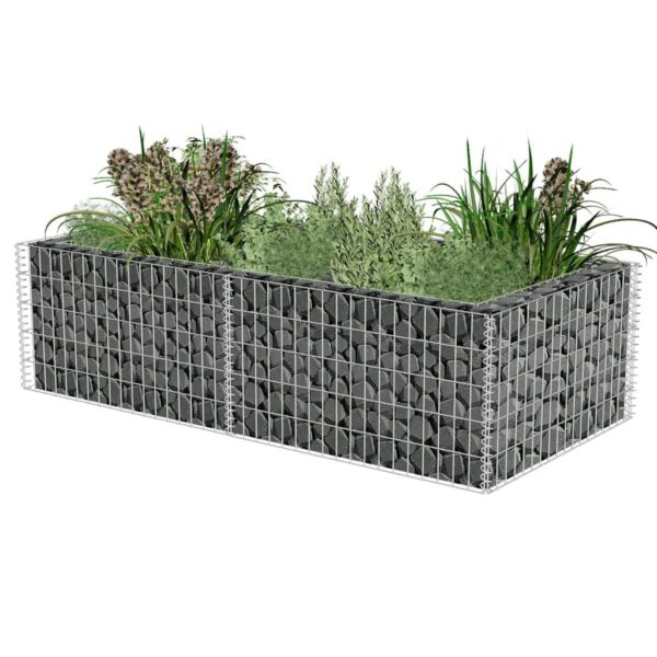 Galvanized Steel Garden Gabion Planter Weather Resistant Mesh Grid Outdoor Decor