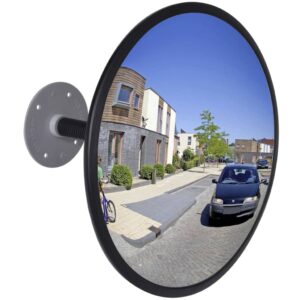 Indoor Safety Convex Mirror Acrylic Black Security Wide Angle Wall Mount