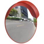 Outdoor Convex Safety Mirror Traffic Security Wide Angle Weatherproof Orange