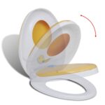 Soft-Close Toilet Seat Dual White Yellow Easy Clean Potty Training Ergonomic