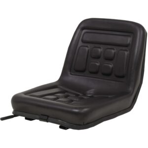 Universal Tractor Seat Black Comfortable Adjustable Slide Track Water-Resistant PVC