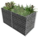 Galvanized Steel Garden Gabion Raised Bed Weather-Resistant Mesh Silver