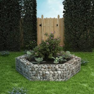 Galvanized Steel Garden Planter Hexagonal Gabion Raised Bed Weather Resistant