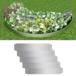 Galvanised Steel Lawn Divider Flexible Outdoor Garden Fencing Panels Set of Five