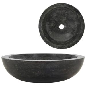 Handcrafted Black Marble Sink Rectangular Natural Stone Bathroom Basin Rustic