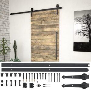 Sliding Door Hardware Kit Steel Black Smooth Silent Track Rail System Set