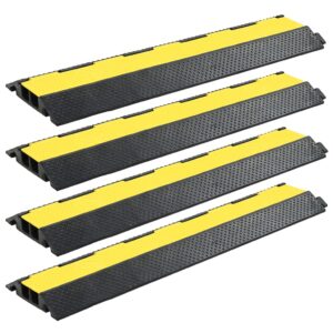 Heavy Duty Rubber Cable Protector Ramps Dual Channel Modular Safety Cover Track