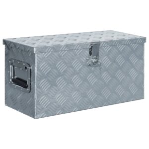 Aluminium Storage Transport Box Lightweight Lockable Silver with Handles