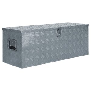 Aluminium Storage Transport Box Lightweight Lockable Silver Carrying Handles