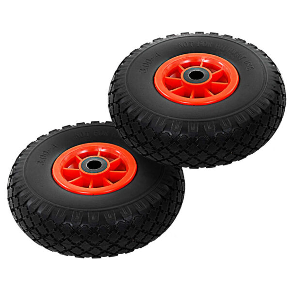 Heavy Duty Solid PU Sack Truck Trolley Wheels Puncture Proof Universal Fit Pair