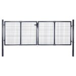 Mesh Garden Gate Galvanised Steel 289x100 cm Grey