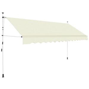 Retractable Manual Awning Canopy Sun Shade Shelter Cream Polyester UV Resistant