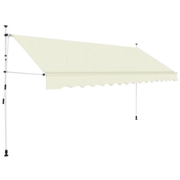 Retractable Manual Awning Canopy Sun Shade Shelter Cream Polyester UV Resistant