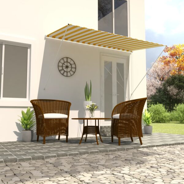 Retractable Awning 250x150 cm Yellow and White