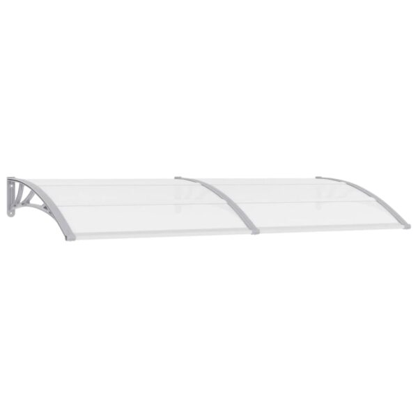 Door Canopy Weather-Resistant Polycarbonate Outdoor Awning Grey Transparent