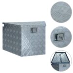 Aluminium Storage Box Lightweight Lockable Rust Resistant Easy Clean Silver