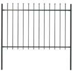 Elegant Spear Top Garden Fence Panel Steel Decorative Security Barrier Black