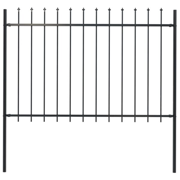 Elegant Spear Top Garden Fence Panel Steel Decorative Security Barrier Black