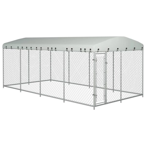 Outdoor Dog Kennel with Roof 8x4x2.3 m