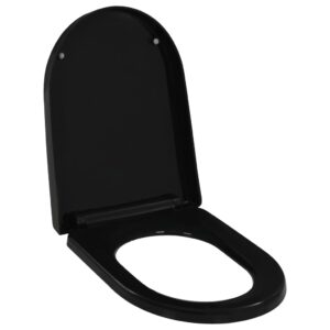 Soft-Close Quick-Release Durable Polypropylene Toilet Seat in Black