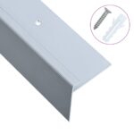 Aluminium F-Shape Stair Edge Protection Nosings Silver Lightweight Easy Install