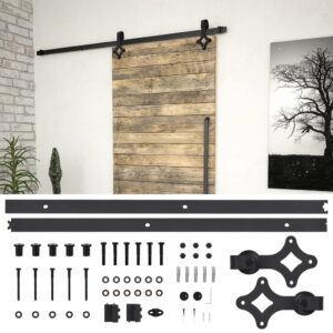 Sliding Door Hardware Kit Quiet Glide Track System Steel Black Home Improvement