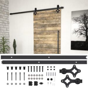 Sliding Door Hardware Kit Quiet Glide Track System Steel Black Home Improvement