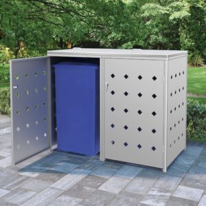 Double Wheelie Bin Shed 240 L Stainless Steel