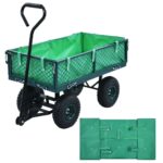 Heavy Duty Garden Cart Liner Durable Polyester Utility Wagon Green Fabric Cover