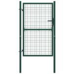 Green Powder-Coated Steel Garden Gate Lockable with Posts and Keys