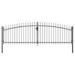 Double Door Fence Gate with Spear Top 400x175 cm