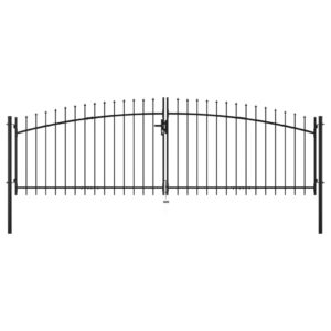 Double Door Fence Gate with Spear Top 400x175 cm