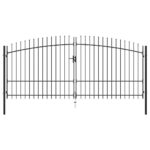 Double Door Fence Gate with Spear Top 400x225 cm