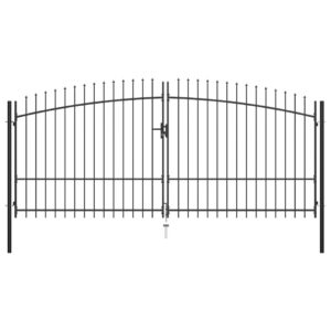 Double Door Fence Gate with Spear Top 400x225 cm