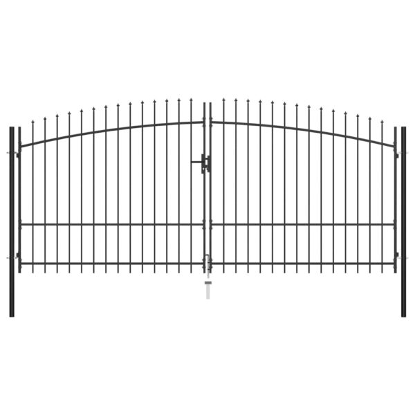 Double Door Fence Gate with Spear Top 400x225 cm