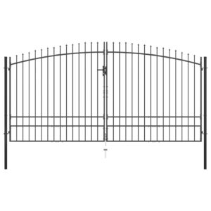 Double Door Fence Gate with Spear Top 400x248 cm