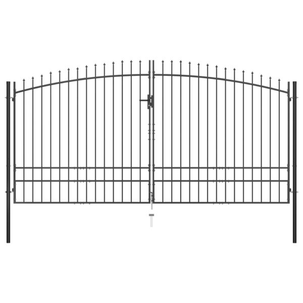 Double Door Fence Gate with Spear Top 400x248 cm