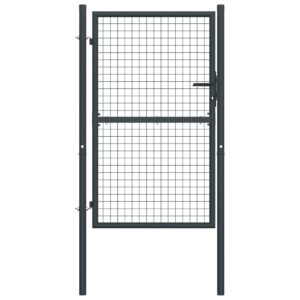 Mesh Garden Gate Galvanised Steel 100x225 cm Grey