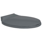 Soft-Close Oval Toilet Seat Durable Polypropylene Quiet Close Easy Install Grey