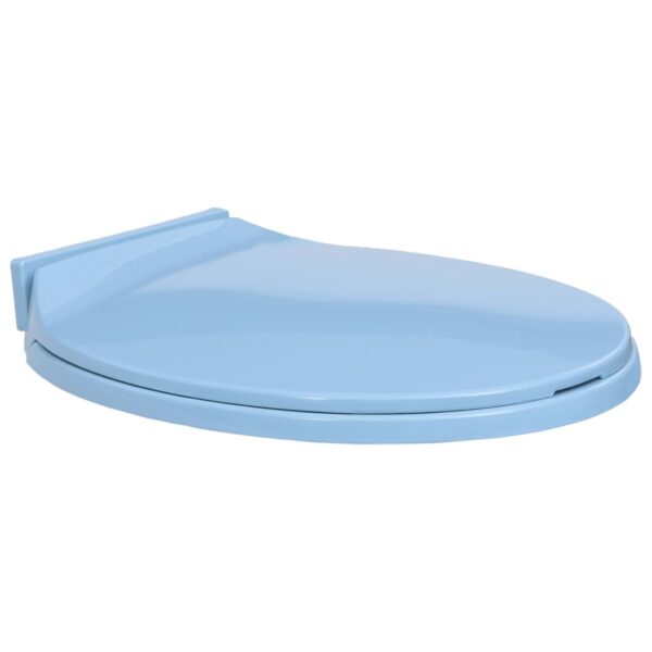 Soft-Close Oval Toilet Seat Durable Polypropylene Blue Quick Install Quiet