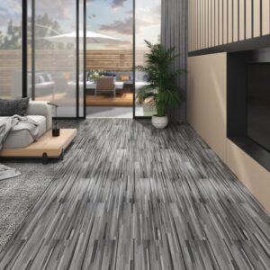 Self-Adhesive PVC Striped Grey Flooring Planks Waterproof Mildew Resistant