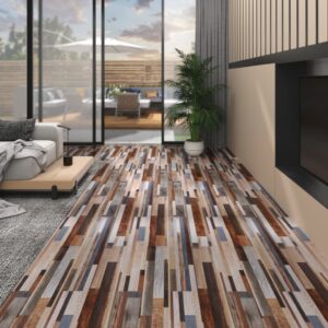 Self-Adhesive PVC Flooring Planks Multicolour Waterproof Flame Retardant