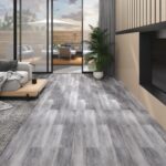 Self-Adhesive PVC Flooring Planks Matt Wood Grey Waterproof Antistatic Vinyl