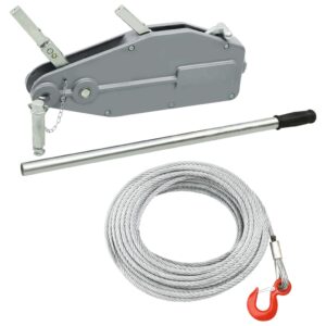 Heavy Duty Manual Wire Rope Pulling Hoist Winch Traction Aluminium Steel Hook