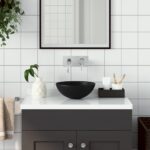 Bathroom Sink Ceramic Matt Black Round