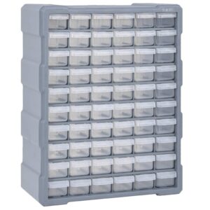 Multi-Drawer Craft Tool Storage Organiser Wall Mount Plastic Grey Cabinet Box