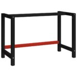 Heavy Duty Metal Workbench Frame Powder Coated Black Red with Pre-Drilled Holes