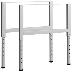 Adjustable Metal Workbench Legs Heavy Duty DIY Table Frame Kit Grey Pair Set