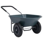 Heavy Duty Garden Wheelbarrow Durable Metal Plastic Rubber Wheels Soft Handle